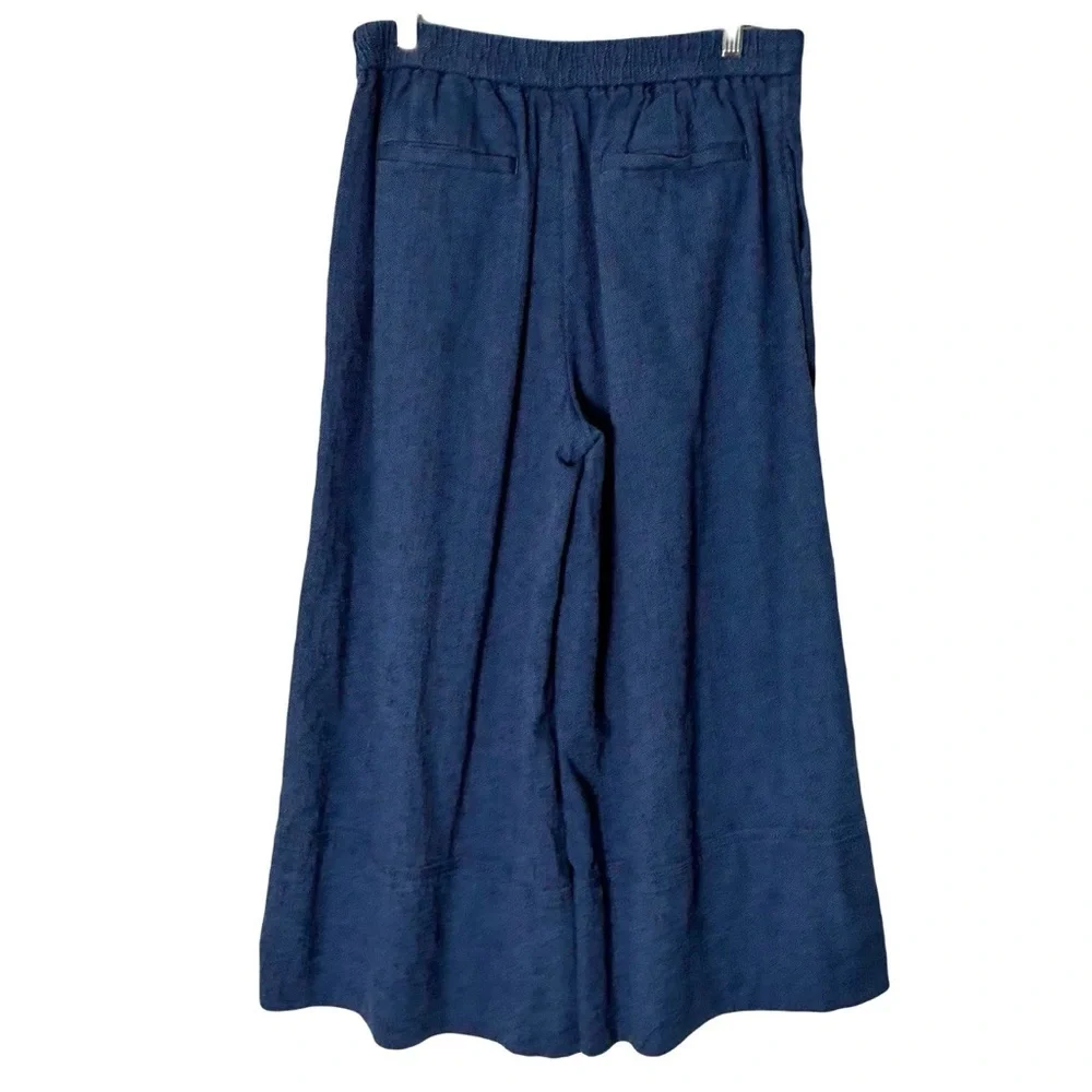 Nwot Banana Republic Linen Pants M Blue Wide Leg